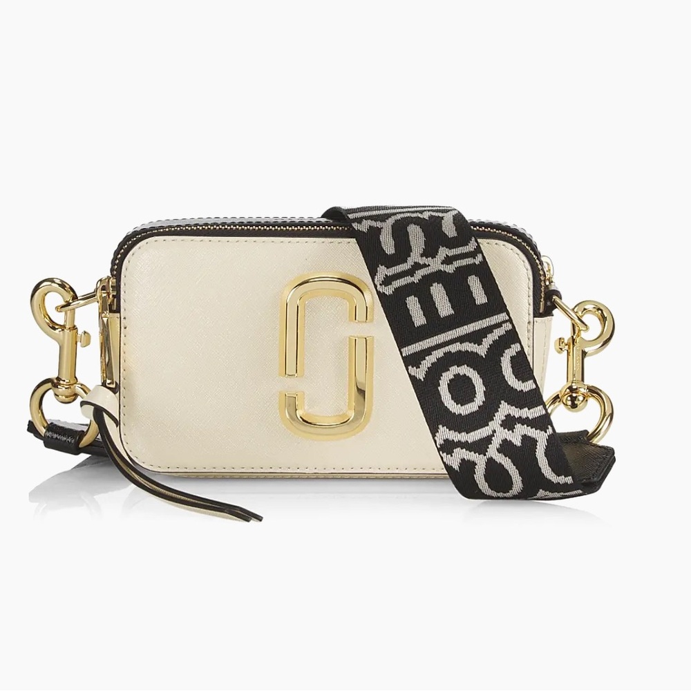 Marc Jacobs The Snapshot Bag Cream and Black Crossbody NWT - Picture 1 of 9